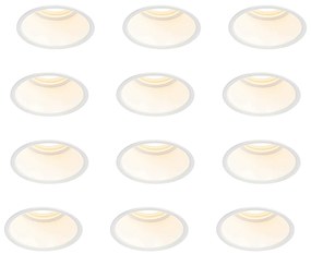 Zestaw 12 białych opraw LED GU10 50 mm IP44 - Dept