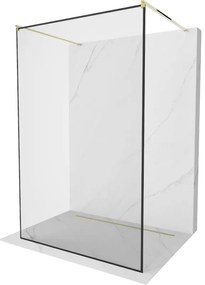 Mexen Kioto ścianka prysznicowa wolnostojąca 120 x 200 cm, czarny wzór 8 mm, złota- 800-120-002-50-70