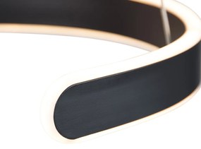 Designerska lampa wisząca szara z 3-stopniowym ściemnianiem LED - FrankDesignerski Oswietlenie wewnetrzne