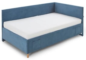 Niebieskie narożne łóżko dziecięce ze schowkiem 120x200 cm Cool – Meise Möbel