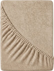 PrzytulneMieszkanie.pl Prześcieradło frotte EXCLUSIVE beżowe 140x200 cm