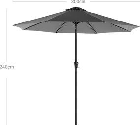 Parasol POSITANO, Ø300cm, szary SongmicsHome