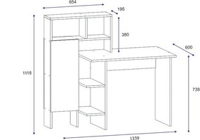 Biurko Bugra Anthracite and Oak