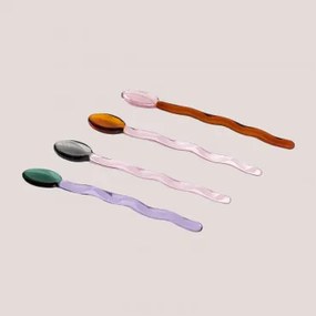 Zestaw 4 Lyzek Do Kawy Yukis Multicolor Classic - Sklum