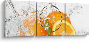 Obraz - Soczyste pomarańcze (z zegarem) (90x30 cm)