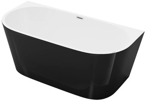Wanna półwolnostojąca - 175L - 130 x 71,5 x 58 cm - Czarny - Akryl - DIVINA