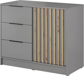 Komoda z lamelami Sophie 105cm szuflady drzwi nowoczesna sypialnia przedpokój