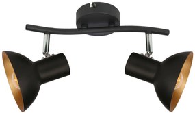 Regulowana lampa sufitowa loft czarny + złoto - Z028-Lovigr