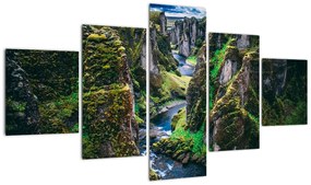 Obraz - Rzeka w skalistej dolinie (125x70 cm)