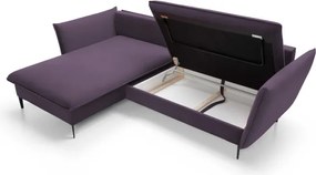 Narożnik GLOSS Lewostronny z funkcją spania, zestaw z poduszkami wolnostojący tkanina RIVIERA 76 Miętowy WERSAL