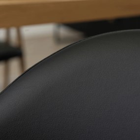 Krzesło Tapicerowane do Salonu WILLY Czarne Ekoskóra Nowoczesne Loft