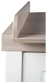 Biała niska komoda dziecięca w dekorze wiązu z przewijakiem 120x98 cm Felicia – Roba