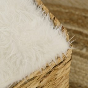 PawHut Rattanowy domek dla kotów 2 poziomy Jaskinia z poduszką Chatka | Aosom PL