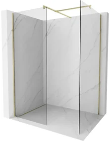 Mexen Kioto ścianka prysznicowa Walk-in 90 x 70 cm, transparent, złota - 800-090-202-50-00-070