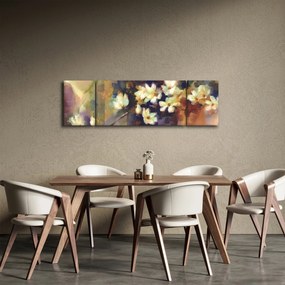 Obraz - Białe magnolie, malarstwo (170x50 cm)