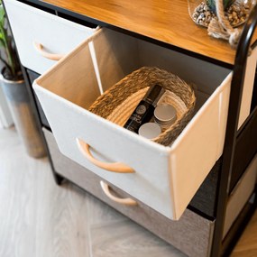 Komoda z szufladami z tkaniny HAZEL TYP 2, brązowy, M