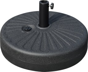 Outsunny podstawa do parasola ogrodowego 22 kg czarna cementowa Ø51x12 cm pasuje do drążków 38/48 mm do ogrodu tarasu balkonu | Aosom PL