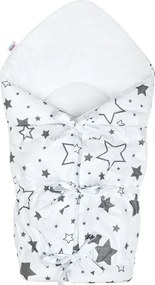 New Baby Klasyczny rożek sznurowany Szare gwiazdki