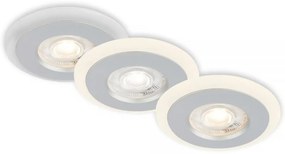 Briloner 7039034-ZESTAW 3xLED – wpuszczana oprawa sufitowa do łazienki 3xLED/5W/230V IP44 matowy chrom