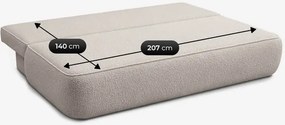 Sofa z Funkcją Spania ARVETO Kremowa Boucle Nowoczesna