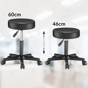 Casaria Taboretka na kółkach BONY, Ø35cm, czarna