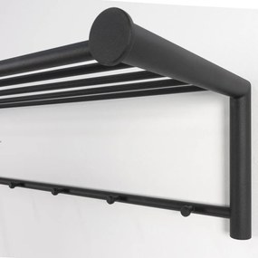 Czarny metalowy wieszak ścienny z półką Suza – Spinder Design