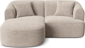 Jasnobrązowy sztruksowy narożnik (lewostronny/z szezlongiem) Campi – Cosmopolitan Design