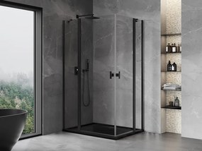 Mexen Mist Duo kabina prysznicowa uchylna 120 x 90 cm, transparent, czarna - 8A4-120-090-70-00