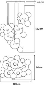 Lampa wisząca ze szklanymi kulami Capri Disc 5