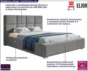 Tapicerowane łóżko z zagłówkiem 120x200 Tri 2X - 36 kolorów