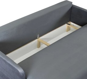 Sofa Rozkładana z Funkcją Spania LUMO Dwuosobowa Szara Nowoczesna do Salonu