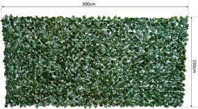 Outsunny sztuczny żywopłot dekoracja ściany 1,5 x 3 m ciemnozielony