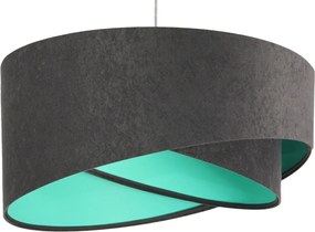 Grafitowo-miętowa lampa wisząca z weluru - 22X EX991 W0-H89