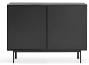 Czarno-naturalna niska komoda w dekorze dębu 108x80 cm Sierra – Teulat