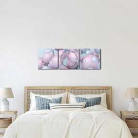 Malarstwo abstrakcyjne - Pastelowe kule (z zegarem) (90x30 cm)