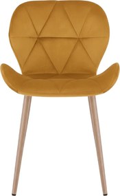 Krzesło jadalniane MANGO VELVET, musztardowe