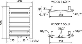 Mexen Ares grzejnik elektryczny 500 x 400 mm, 300 W, biały - W102-0500-400-2300-20