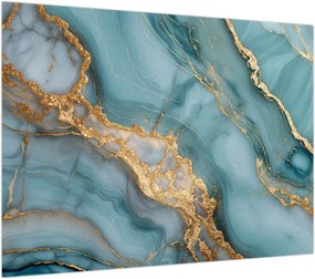 Obraz na szkle - Turkusowy marmur (70x50 cm)