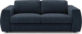 Ciemnoniebieska rozkładana sofa do spania z tkaniny szenilowej 220 cm Hugo – Bobochic Paris