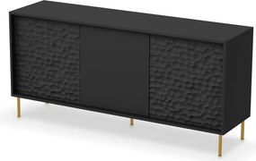 Czarna nowoczesna komoda z frontami 3d H5-P94