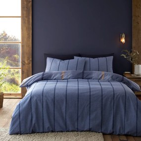Ciemnoniebieska flanelowa pościel dwuosobowa 230x220 cm Melrose Tweed Check – Catherine Lansfield
