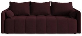 Bordowa rozkładana/ze schowkiem sofa 225 cm Moku – Makamii