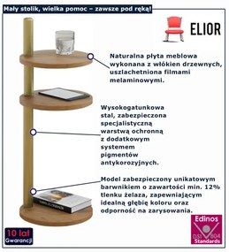 Pomocniczy stolik do salonu dąb lancelot + złoty  R5-D23
