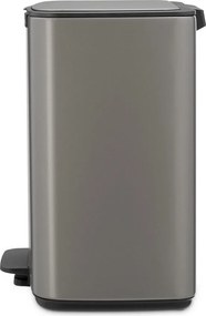 Szary stalowy kosz na śmieci z pedałem 12 l Bo – Brabantia