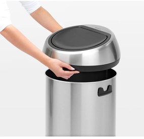 Stalowy kosz na śmieci otwierany na dotyk w kolorze matowego srebra 60 l Touch Bin – Brabantia