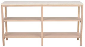 Biało-naturalna konsola z kamiennym blatem 140x40 cm Orwel – Rowico