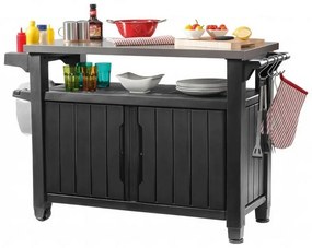 Keter Wielofunkcyjny stół ogrodowy do grilla UNITYXL 270l grafitowy, 134 x 52 x 90 cm