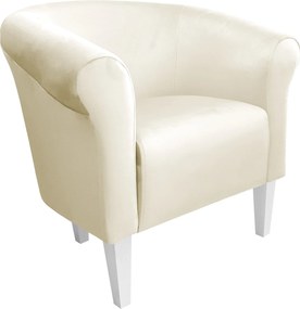 Fotel Milo tkanina Welur wygodny fotel tapicerowany do salonu i sypialni : Kolor nogi - Biała, Kolor tkaniny - VELVET - MG50, Wysokość nogi - 20 cm