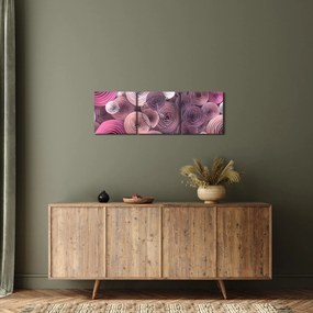 Abstrakcyjny obraz kwiatów róży (z zegarem) (90x30 cm)