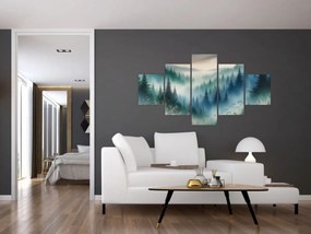 Obraz - Leśny krajobraz z mgłą (125x70 cm)